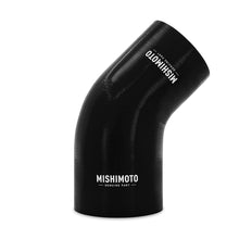 Load image into Gallery viewer, Mishimoto Silicone Reducer Coupler 45 Degree 3.5in to 4in - Black Silicone Couplers &amp; Hoses Mishimoto
