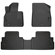 Husky Liners 2020 Kia Telluride Weatherbeater Black Front & 2nd Seat Floor Liners Floor Mats - Rubber Husky Liners