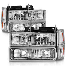 Load image into Gallery viewer, ANZO 88-98 Chevrolet C1500 Crystal Headlights Chrome w/ Signal and Side Marker Lights Headlights ANZO

