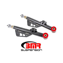 Load image into Gallery viewer, BMR 79-98 Fox Mustang On-Car Adj. Lower Control Arms Poly / Rod End Combo - Black Hammertone Control Arms BMR Suspension
