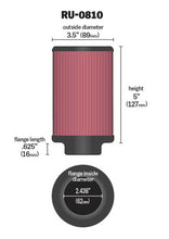 Load image into Gallery viewer, K&amp;N Universal Rubber Filter 2.438in Flange ID x 3.5in OD x 5in Height for 97-98 Yamaha TDM850 Air Filters - Universal Fit K&amp;N Engineering   
