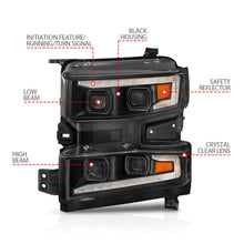 Load image into Gallery viewer, ANZO 19-22 Chevrolet Silverado 1500 LED Proj HL w/Lgt Bar SwBk Seq. Blk w/In. Light - Driver Side ON Headlights ANZO

