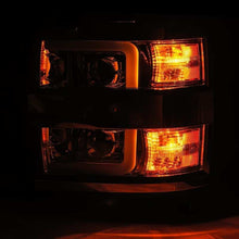 Load image into Gallery viewer, AlphaRex 15-19 Chevy Silverado 2500HD PRO-Series Headlight Plank Chrome w/Activ Light/Seq Signal/DRL Headlights AlphaRex

