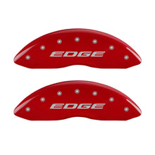 Load image into Gallery viewer, MGP 4 Caliper Covers Engraved Front &amp; Rear EDGE/2015 Red finish silver ch Caliper Covers MGP

