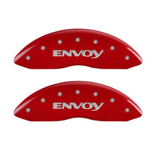 Load image into Gallery viewer, MGP 4 Caliper Covers Engraved Front &amp; Rear Envoy Red finish silver ch Caliper Covers MGP
