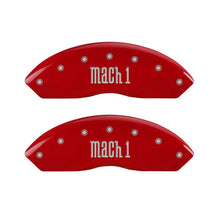 Load image into Gallery viewer, MGP 4 Caliper Covers Engraved Front &amp; Rear Mach 1 Red finish silver ch Caliper Covers MGP
