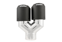 Load image into Gallery viewer, MBRP 3in ID / Dual 4in OD Out Staggered L 9.87in / R 9.37in Dual Wall Carbon Fiber Univ Exhaust Tip Tips MBRP
