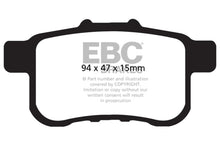 Load image into Gallery viewer, EBC EBCDP41987R EBC 09-14 Acura TSX 2.4 Yellowstuff Rear Brake Pads
