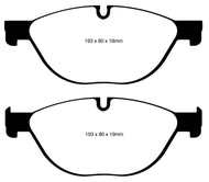 EBC EBCDP22019 EBC 12-13 BMW 528 2.0 Turbo (F10) Performance Greenstuff Front Brake Pads
