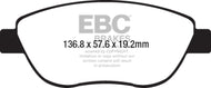 EBC EBCDP32212C EBC 14-17 Fiat 500 Redstuff Ceramic Low Dust Front Brake Pads