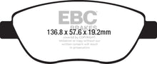 Load image into Gallery viewer, EBC EBCDP32212C EBC 14-17 Fiat 500 Redstuff Ceramic Low Dust Front Brake Pads
