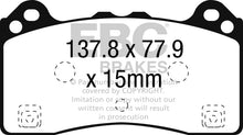 Load image into Gallery viewer, EBC EBCDP22274 EBC 2016-2017 Ford Focus RS Front Greenstuff Brake Pads
