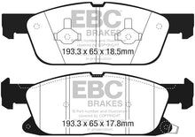 Load image into Gallery viewer, EBC EBCUD18181 EBC 2016+ Lincoln Continental (10th Gen) 2.7L Twin Turbo Ultimax2 Front Brake Pads
