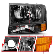 Load image into Gallery viewer, ANZO 2000-2004 Ford Excursion Crystal Headlights Black Headlights ANZO
