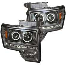 Load image into Gallery viewer, ANZO 2009-2014 Ford F-150 Projector Headlights w/ Halo Black (CCFL) G2 Headlights ANZO
