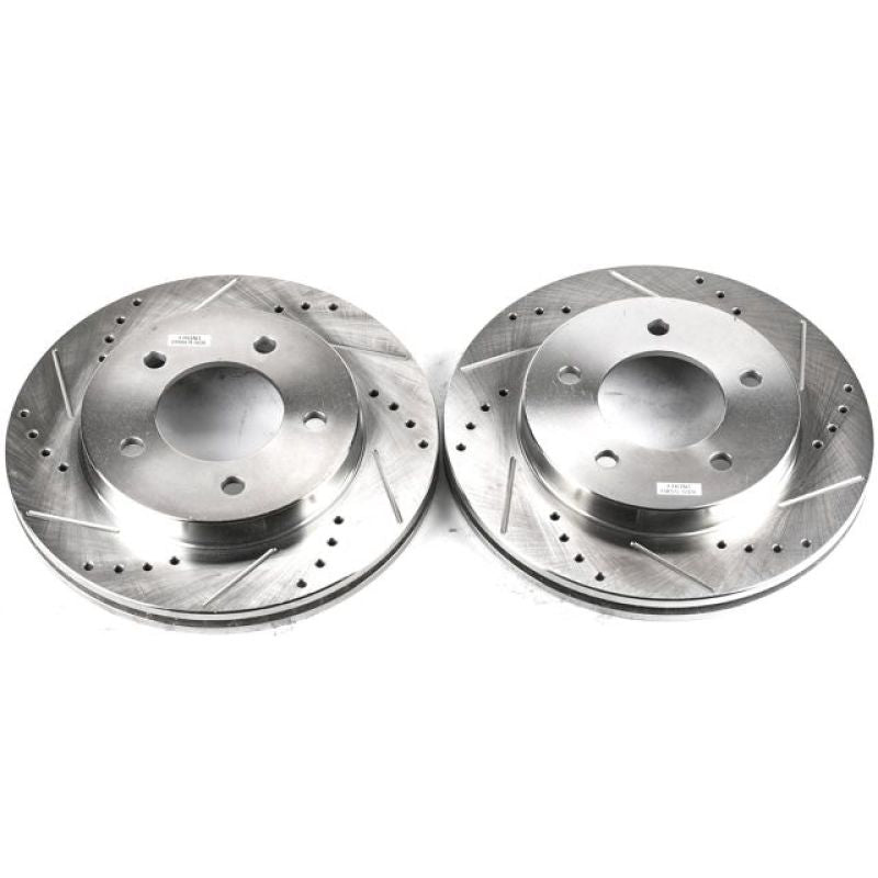 Power Stop 97-03 Ford F-150 Front Evolution Drilled & Slotted Rotors - Pair Brake Rotors - Slot & Drilled PowerStop