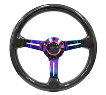 Load image into Gallery viewer, NRG Carbon Fiber Steering Wheel (350mm / 1.5in. Deep) Neochrome 3-Spoke Design w/Slit Cuts Steering Wheels NRG
