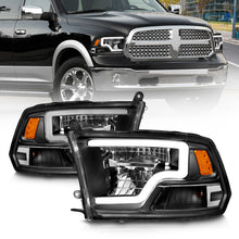 Load image into Gallery viewer, ANZO 2009-2020 Dodge Ram 1500 Full LED Square Projector Headlights w/ Chrome Housing Black Amber Headlights ANZO
