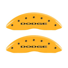 Load image into Gallery viewer, MGP Front set 2 Caliper Covers Engraved Front With out stripes/Dodge Yellow finish black ch Caliper Covers MGP
