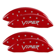 Load image into Gallery viewer, MGP 4 Caliper Covers Engraved Front &amp; Rear Gen 2/Viper Red finish silver ch Caliper Covers MGP
