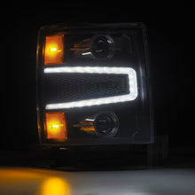 Load image into Gallery viewer, AlphaRex 14-15 Chevy 1500 PRO-Series Projector Headlights Black w/ Sequential Signal &amp; DRL Headlights AlphaRex
