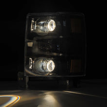 Load image into Gallery viewer, AlphaRex 14-15 Chevy 1500 PRO-Series Projector Headlights, Alpha-Black w/ Sequential Signal &amp; DRL Headlights AlphaRex
