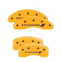 Load image into Gallery viewer, MGP 2 Caliper Covers Engraved Front Bowtie Yellow Finish Black Char 1999 Chevrolet Astro Caliper Covers MGP
