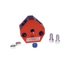Load image into Gallery viewer, Russell Performance Billet Aluminum Y-Block w/ 3/8in inlet &amp; outlet Distribution Blocks Russell
