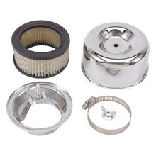 Load image into Gallery viewer, Edelbrock EDE1202 Edelbrock Air Cleaner 94 Series Round Steel Top 4 65In Dia X 3 125In 2 63In ID Raised Base Chrome
