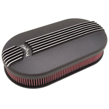 Load image into Gallery viewer, Edelbrock EDE41193 Edelbrock Air Cleaner Classic Series Oval Aluminum 17 5In X 9 35In X 4 45In Dual Carburetor Black
