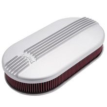 Load image into Gallery viewer, Edelbrock EDE41199 Edelbrock Air Cleaner Classic Series Oval Aluminum 17 5In X 9 35In X 4 45In Dual Carburetor
