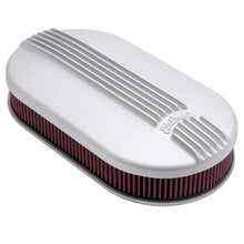 Load image into Gallery viewer, Edelbrock EDE41199 Edelbrock Air Cleaner Classic Series Oval Aluminum 17 5In X 9 35In X 4 45In Dual Carburetor
