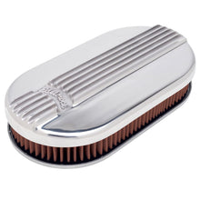 Load image into Gallery viewer, Edelbrock EDE4115 Edelbrock Air Cleaner Classic Series Oval Aluminum Top Cloth Element 17 5In X 9 35In X 3 9In

