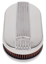 Load image into Gallery viewer, Edelbrock EDE4115 Edelbrock Air Cleaner Classic Series Oval Aluminum Top Cloth Element 17 5In X 9 35In X 3 9In
