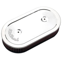 Load image into Gallery viewer, Edelbrock EDE1236 Edelbrock Air Cleaner Pro-Flo Series Oval Steel Top Cloth Element 13 5In X 7In X 3 5In Chrome
