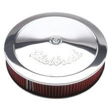Load image into Gallery viewer, Edelbrock EDE1224 Edelbrock Air Cleaner Pro-Flo Series Round 14 In Diameter Cloth Element 3/8In Dropped Base Chrome
