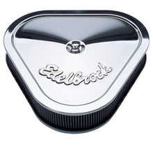 Load image into Gallery viewer, Edelbrock EDE1222 Edelbrock Air Cleaner Pro-Flo Series Triangular Steel Top 14 125In X 13 375In X 3 5In Chrome

