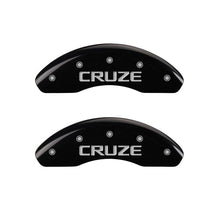 Load image into Gallery viewer, MGP 4 Caliper Covers Engraved Front &amp; Rear Cruze Black finish silver ch Caliper Covers MGP

