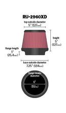 Load image into Gallery viewer, K&amp;N Universal Tapered Filter 6in Flange ID x 7.5in Base OD x 5in Top OD x 5in Height Air Filters - Universal Fit K&amp;N Engineering   
