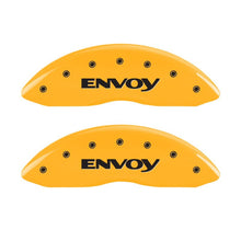 Load image into Gallery viewer, MGP 4 Caliper Covers Engraved Front &amp; Rear Envoy Yellow Finish Black Char 2009 GMC Envoy Caliper Covers MGP
