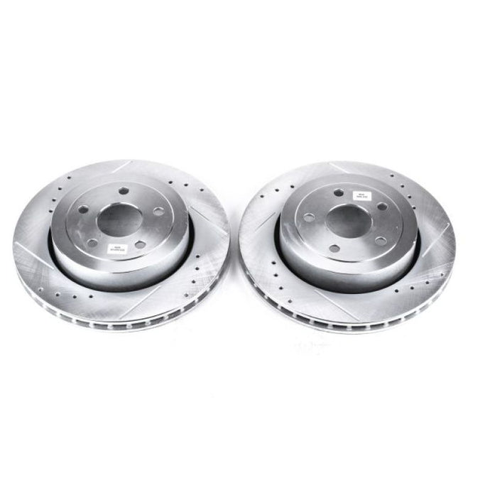 Power Stop 06-10 Jeep Grand Cherokee Rear Evolution Drilled & Slotted Rotors - Pair Brake Rotors - Slot & Drilled PowerStop