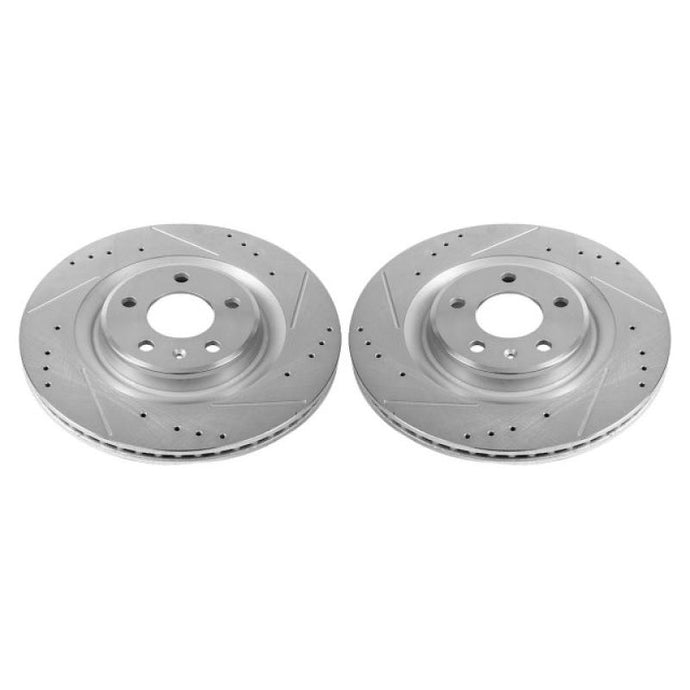 Power Stop 17-19 Audi A4 Rear Evolution Drilled & Slotted Rotors - Pair Brake Rotors - Slot & Drilled PowerStop