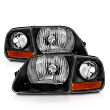 Load image into Gallery viewer, ANZO 1997-2003 Ford F150 Crystal Headlight Black w/ Parking Light Headlights ANZO
