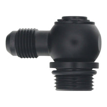 Load image into Gallery viewer, DeatschWerks 8AN ORB Male to 6AN Male Flare Low Profile 90-Degree Swivel - Anodized Matte Black Fittings DeatschWerks
