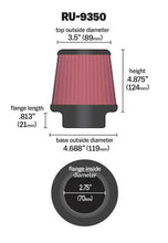 Load image into Gallery viewer, K&amp;N Universal Clamp-On Air Filter 2-3/4in FLG / 4-11/16in B / 3-1/2in T / 4-7/8in H Air Filters - Universal Fit K&amp;N Engineering   
