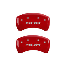 Load image into Gallery viewer, MGP 4 Caliper Covers Engraved Front &amp; Rear SHO Red finish silver ch Caliper Covers MGP

