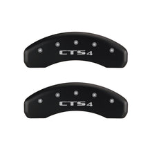 Load image into Gallery viewer, MGP 4 Caliper Covers Engraved Front Cursive/Cadillac Engraved Rear CTS4 Red finish silver ch Caliper Covers MGP
