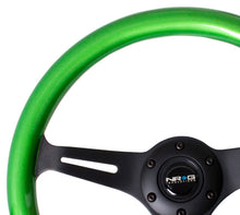 Load image into Gallery viewer, NRG Classic Wood Grain Steering Wheel (350mm) Green Pearl/Flake Paint w/Black 3-Spoke Center Steering Wheels NRG
