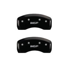Load image into Gallery viewer, MGP 4 Caliper Covers Engraved Front &amp; Rear MGP Black Finish Silver Char 2018 Hyundai Santa Fe Sport Caliper Covers MGP
