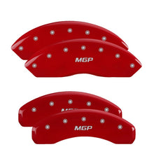 Load image into Gallery viewer, MGP 4 Caliper Covers Engraved Front &amp; Rear MGP Red Finish Silver Characters for 2019 Ford Ranger Caliper Covers MGP

